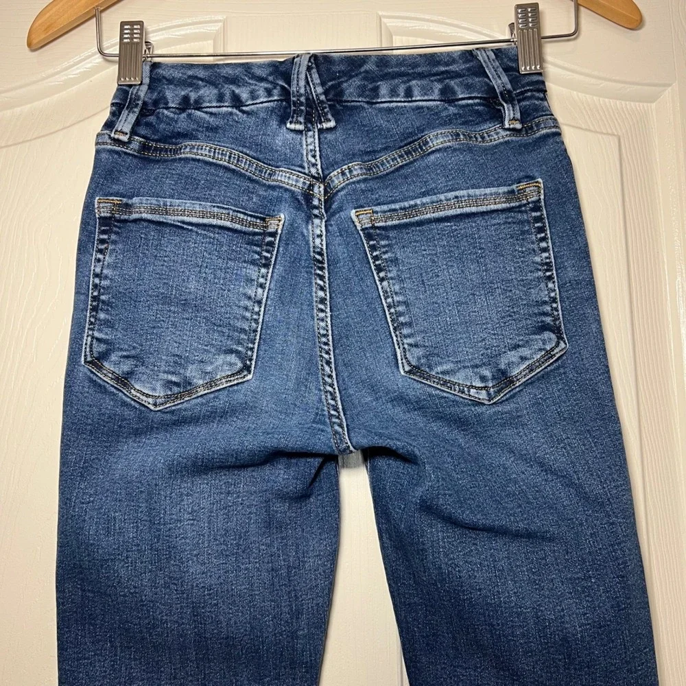 Good American Good Waist Skinny Jeans Blue Dark Wash High Rise‎ Size 0/25